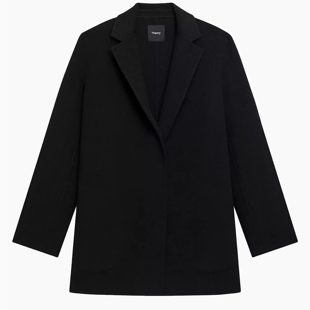Theory Wool Cashmere Coat in Black